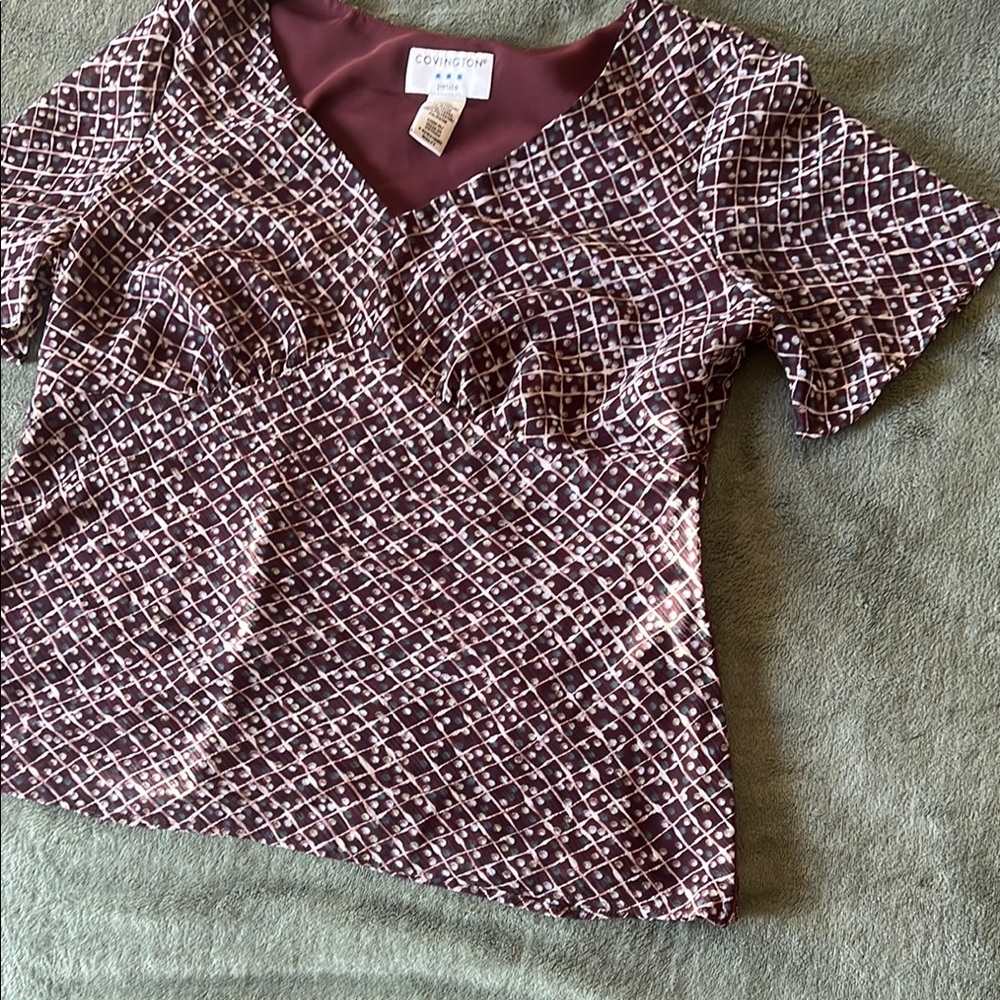 Women's Brown Patterned Top